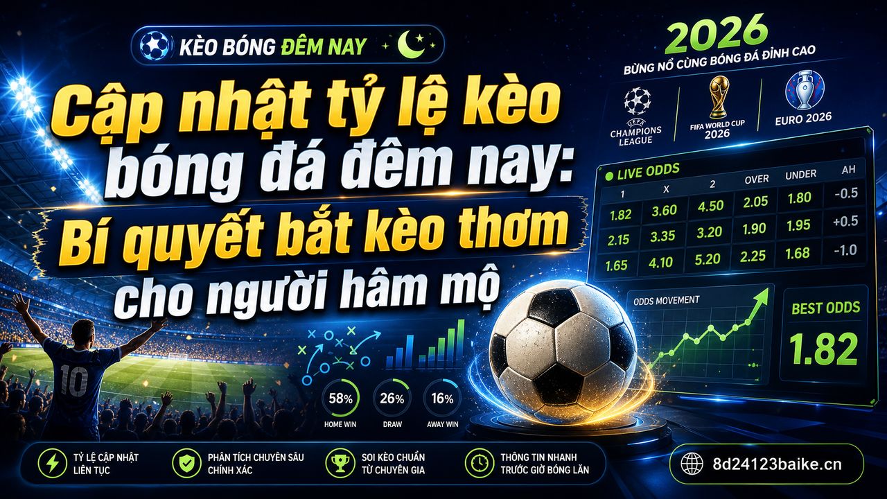 Cập nhật tỷ lệ kèo bóng đá đêm nay: Bí quyết bắt kèo thơm cho người hâm mộ
